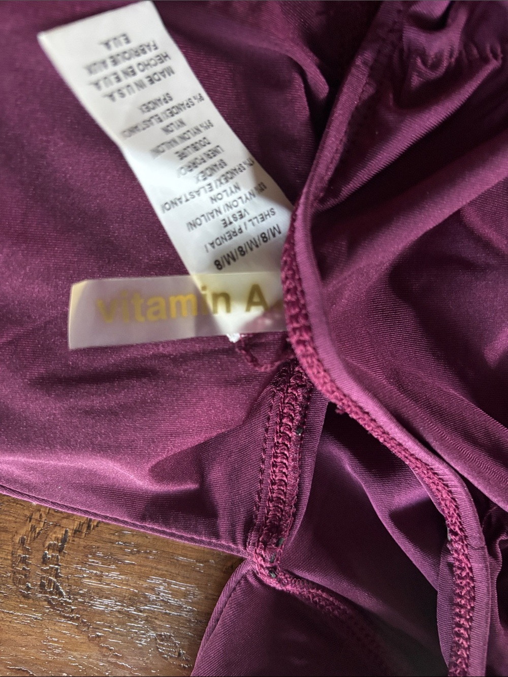 Vitamin A Ruched Halter Tankini Set in Plum - Picture 9 of 16